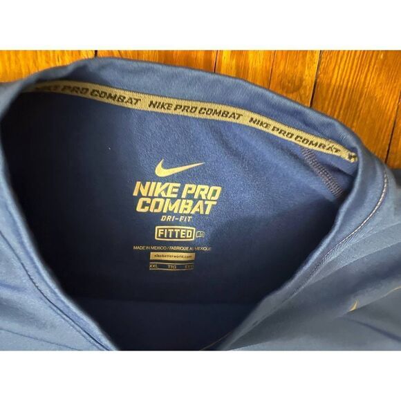 Nike Pro-Combat Dri-Fitted Blue Mens 2XL Crew Neck Shirt in good condition. - Picture 6 of 6